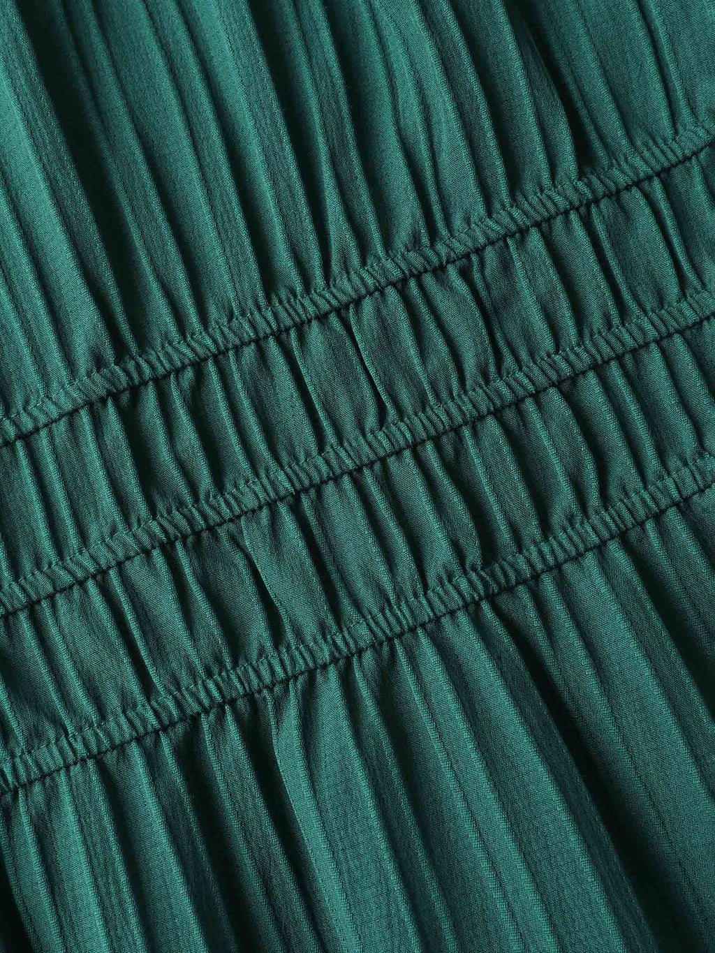 Textured Shirred Cinched Waist Maxi Dress